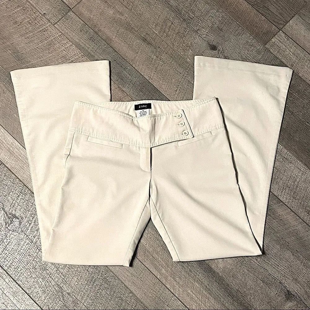 Vintage Zinc Cream Flare Pants. Size 7.